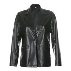 New product women's fashion leather PU suit