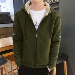 Hooded cardigan top plus size warm jacket