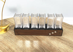 Modern Digital Nixie Tube Clock 6-tubes Night Light Bedroom Desktop Clock