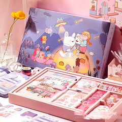 Cartoon Girl Cute Hand Account Material Gift Box