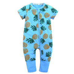Boys And Girls Cotton Cartoon Bag Fart Clothes Baby Short Sleeved One Piece Baby Romper