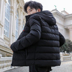 Down Padded Jacket Trend Men's Short Winter Warm Cotton Hooded Youth Winter Jacket