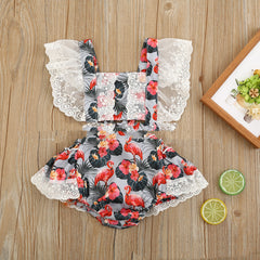 Multicolor Printed Floral One Piece Halter Romper