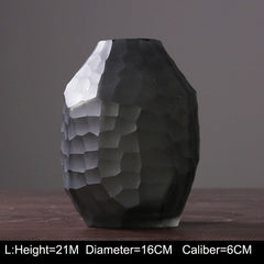 Retro Vase Geometric Rhombus Creative Glass Polygonal Bedroom Dried Flower Vase