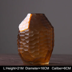 Retro Vase Geometric Rhombus Creative Glass Polygonal Bedroom Dried Flower Vase