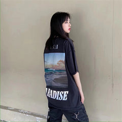 European and American trend plus size loose men and women with bf wind reflective T-shirt