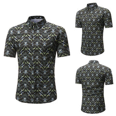 New Product Youth Shirt Men's Casual Short-sleeved Letter Printed Shirt
