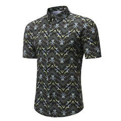 New Product Youth Shirt Men's Casual Short-sleeved Letter Printed Shirt