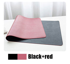 Double-Sided Heterochromatic Oversized Leather Table Mat