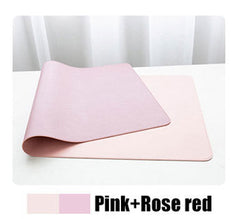 Double-Sided Heterochromatic Oversized Leather Table Mat