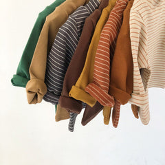 Children's Semi-turtleneck Worsted Cotton T-shirt