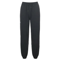 Letter Embroidered Elastic Strap Sweater Pants Women's Sports Casual Pants