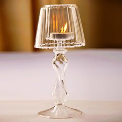 European Style Transparent Glass Table Lamp Candle Holder