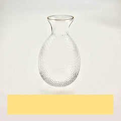 NEW Japanese Sake Pot Golden four Cups Edge Glass Set