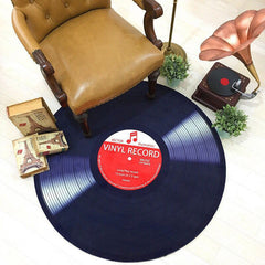 Round Retro Disc Dining Table Rug