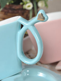 Creative Love Heart Shaped Peach Heart Shaped Mug, Ceramic Mug, Coffee Cup