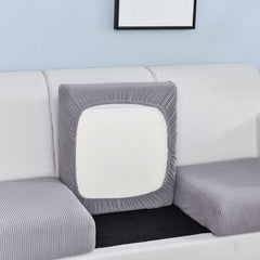 Polar Fleece Sofa Cushion Pure Color Stretch Full Cover Sponge Cushion Cover