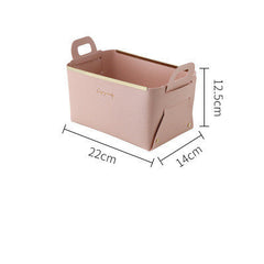 Nordic Desktop PU Leather Large Storage Box Folding Living Room Bedroom Sundries Jewelry Key Tray Decor Cosmetic Storage Baskets