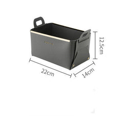 Nordic Desktop PU Leather Large Storage Box Folding Living Room Bedroom Sundries Jewelry Key Tray Decor Cosmetic Storage Baskets