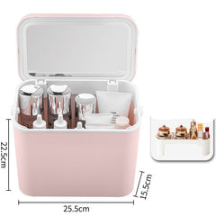 Large Capacity with Mirror Cosmetic Bag New Portable Oversized Storage Box Super Hot Suitcase for Women