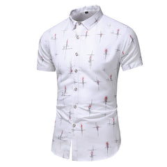 Men's Plus Size Printed Short-sleeved Shirt