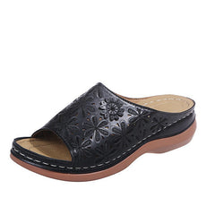 Retro Slippers Women Hollow Floral Shoes Outdoor Summer Sandals