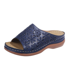 Retro Slippers Women Hollow Floral Shoes Outdoor Summer Sandals