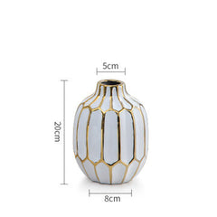 Fashion White Ceramic Blank Space Vase Hydroponic Dried Flowers