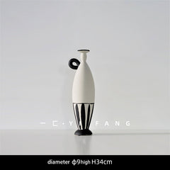 Ins Modern Handmade Ceramic Flower Vase Decoration Hotel Club B&B Soft Decoration Nordic Soft Decoration