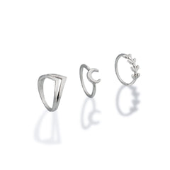Personalized Moon Cross Simple Ring
