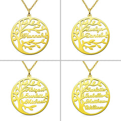 Sterling Silver Necklace Female Name Personalized Tree of Life Pendant Cross-border New Product Accessories