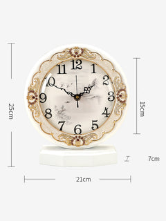 European classic clock, living room, bedroom, silent wood clock, luxury table clock