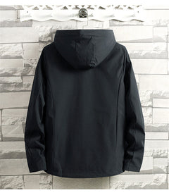 Spring And Autumn Fattening Plus Size Hooded Windbreaker