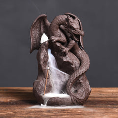Ceramic Smoke Backflow Incense Burner Creative Flying Dragon In The Sky Nordic Pterodactyl Sandalwood Flow Stove Decoration