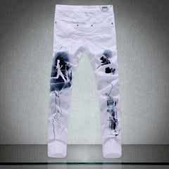 Personalized Print Slim Slim Jeans