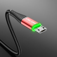 Android Micro USB Charging Cable with LED Green Light - 3A Fast Charge for Mobile Devices