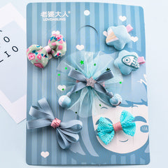 Korean Girl Princess Korean Bow Hairpin Hairpin Combo Set Hair Accessories Birthday Gift Headdress Gift Box
