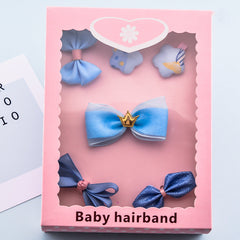 Korean Girl Princess Korean Bow Hairpin Hairpin Combo Set Hair Accessories Birthday Gift Headdress Gift Box