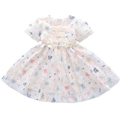 Girls Summer Lace Princess Dress Long Skirt