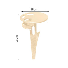 Portable Beer Table Wine Table with Foldable Round Desktop Mini Wooden Picnic Table for Beach Camping Backyard Entertainment