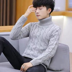 Winter Padded Pullover Turtleneck Men's Sweater Plus Size