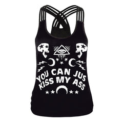 Mandala Printed Cross - Back Vest For Ladies