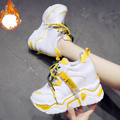 Inner Increase Small White Shoes Female Spring New Wild 10Cm Thick Bottom Sponge Cake Sports Net Red Daddy