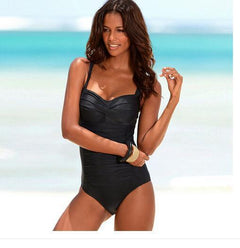 Polk Dot Plus-Size European One-Piece Swimsuit