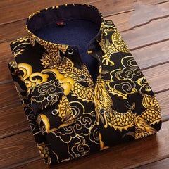 Padded Warm Winter Long-sleeved Lapel Shirt