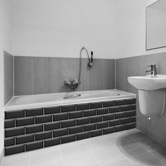 Funlife New Product American Black Terrazzo Tile Sticker Long Brick Wall Sticker Waterproof And High Temperature Resistant UB005