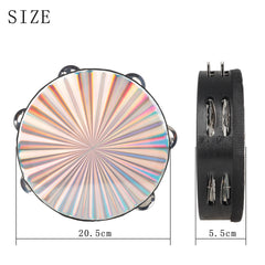 Laser Double-row Hand Tambourine Hand Drumming Orff Instruments Dance Performance Tambourine Early Childhood Primary School Music Teaching Aids