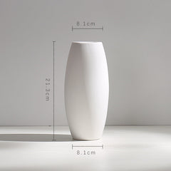 Wind Ceramic Dried Flower Vase Small  Flower Flower Arrangement White Desktop Living Room Home Decoration Ornaments