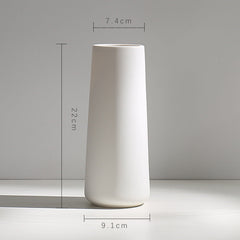 Wind Ceramic Dried Flower Vase Small  Flower Flower Arrangement White Desktop Living Room Home Decoration Ornaments