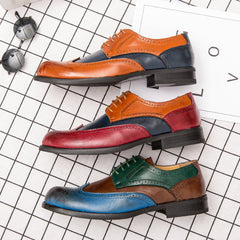 European And American Men'S Wedding Shoes Fashion Brogue Carved Leather Shoes